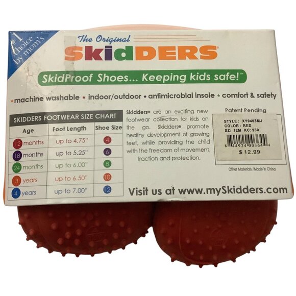 The Original Skidders SkidProof Shoes Santa Design Kids 12 Month Size 4 - Picture 2 of 3